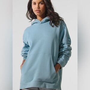 ALO Yoga Cloud Blue Pullover Hoodie S